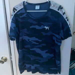 Pink Blue Camo T-Shirt Size L